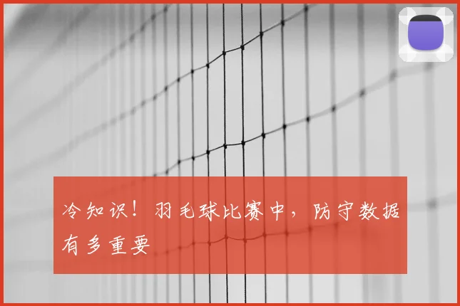 冷知识！羽毛球比赛中，防守数据有多重要